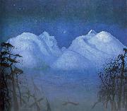 Harald Sohlberg Vinternatt i fjellene oil painting artist